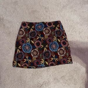 Jacquard floral a-line skirt